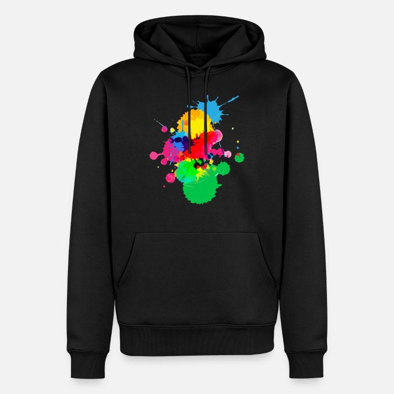 Farbklecks - Männer Premium Bio Hoodie - Schwarz