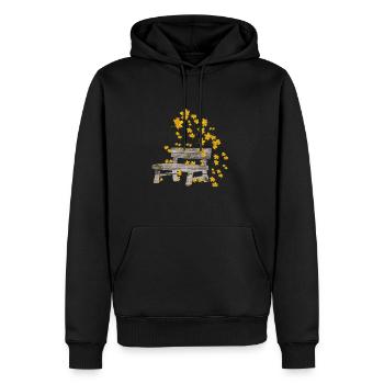 Unique autumn leaves bank gift - Men’s Premium Organic Hoodie - black - Front - Nico (187cm)