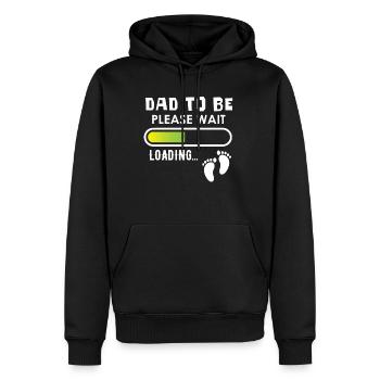 Dad to be, please wait, loading - Men’s Premium Organic Hoodie - black - Front - Nico (187cm)