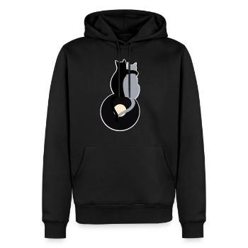 chat disque vinyle amitié cadeau mus - Sweat à capuche Premium bio Homme - noir - Devant - Nico (187cm)
