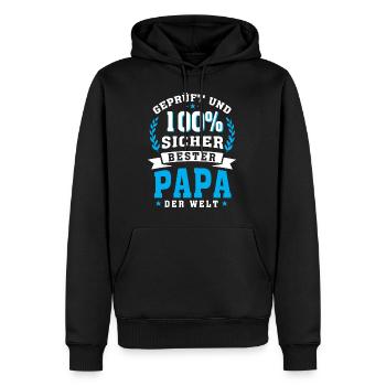 Bester Papa der Welt - Männer Premium Bio Hoodie - Schwarz - Vorne - Nico (187cm)