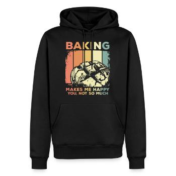 Pain de pain boulanger - Sweat à capuche Premium bio Homme - noir - Devant - Nico (187cm)