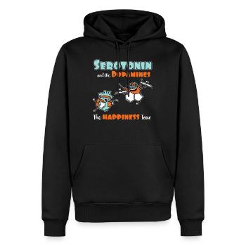 Serotonin und die Dopamine Die Glückstour - Männer Premium Bio Hoodie - Schwarz - Vorne - Nico (187cm)