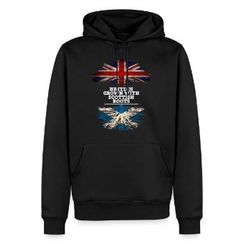Briten gewachsen mit schottischen Wurzeln - Männer Premium Bio Hoodie - Schwarz - Vorne - Nico (187cm)