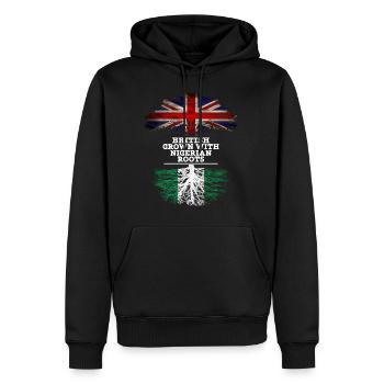 Briten gewachsen mit nigerianischen Wurzeln - Männer Premium Bio Hoodie - Schwarz - Vorne - Nico (187cm)