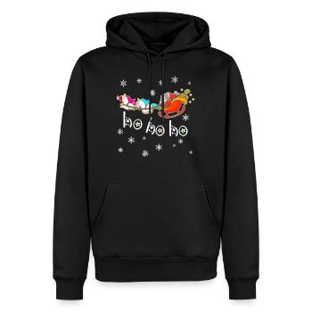 ho ho ho licorne Santa Père Noël Noël - Sweat à capuche Premium bio Homme - noir - Devant - Nico (187cm)