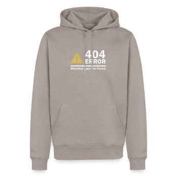 Aufmerksamkeitspanne nicht gefunden 404 ERROR - Männer Premium Bio Hoodie - Taupe - Vorne - Nico (187cm)
