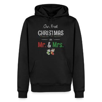 Unser erstes Weihnachtsfest als Mr. und Mrs. Ugly Sweater - Männer Premium Bio Hoodie - Schwarz - Vorne - Nico (187cm)