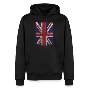 Britisches Flaggen-Hemd England-Flaggen-T-Shirt gewellt - Männer Premium Bio Hoodie - Schwarz - Vorne - Nico (187cm)