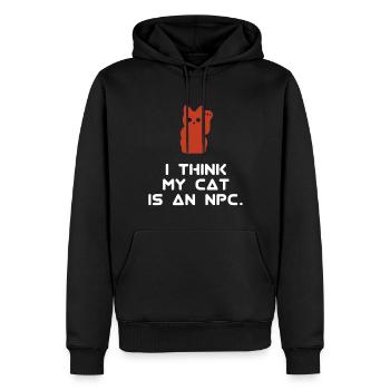 Meine Katze ist eine künstliche Intelligenz! - Männer Premium Bio Hoodie - Schwarz - Vorne - Nico (187cm)
