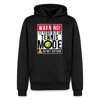 12 ans en mode tennis - Sweat à capuche Premium bio Homme - noir - Devant - Nico (187cm)