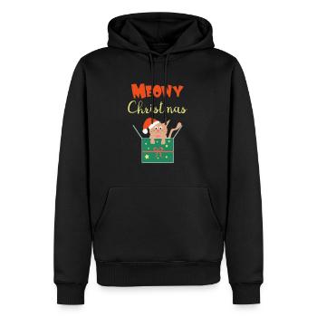 süße Weihnachtskatze Meowy Christmas Geschenk - Männer Premium Bio Hoodie - Schwarz - Vorne - Nico (187cm)