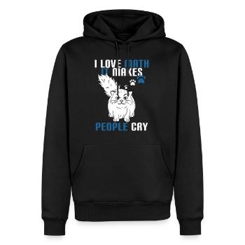 Kreatives T-Stück Design mit Text "Ich liebe Mathe es - Männer Premium Bio Hoodie - Schwarz - Vorne - Nico (187cm)