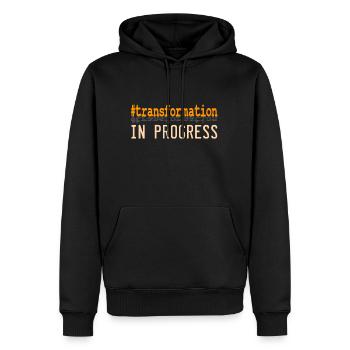 Conception de tee-shirt « Transformation en cours » pour - Sweat à capuche Premium bio Homme - noir - Devant - Nico (187cm)