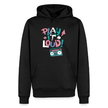 Bass Play it Loud - Sweat à capuche Premium bio Homme - noir - Devant - Nico (187cm)