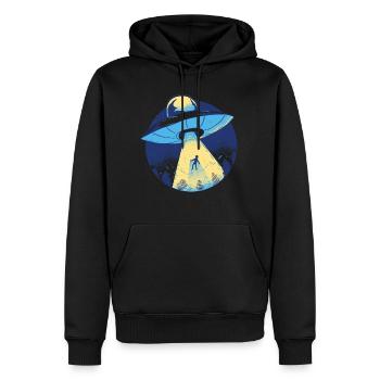 Vaisseau spatial extraterrestre - Sweat à capuche Premium bio Homme - noir - Devant - Nico (187cm)