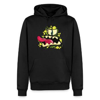 Monster Gesicht - Männer Premium Bio Hoodie - Schwarz - Vorne - Nico (187cm)