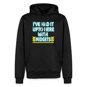 Je l'ai eu jusqu'à présent avec la conception de tee-shirt "Midgets" - Sweat à capuche Premium bio Homme - noir - Devant - Nico (187cm)