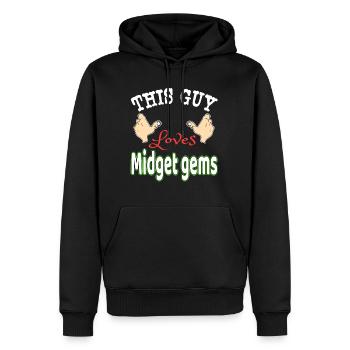 T-shirt "This Guy Loves Midget Gems" pour bijou - Sweat à capuche Premium bio Homme - noir - Devant - Nico (187cm)