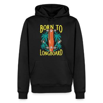 Born To Longboard - Longboarder - Männer Premium Bio Hoodie - Schwarz - Vorne - Nico (187cm)