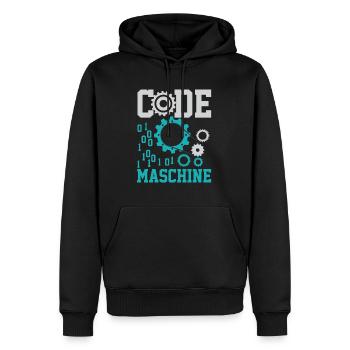 Chemise informatique de nerf d'ordinateur de code machine - Sweat à capuche Premium bio Homme - noir - Devant - Nico (187cm)