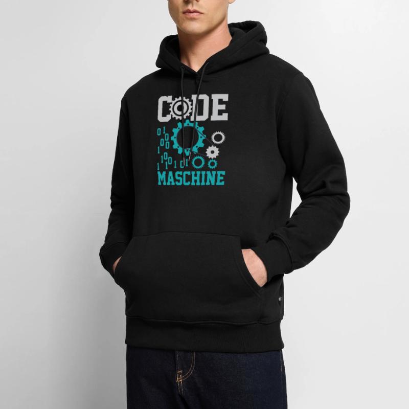 Code Machine Computer Nerd Computer Scientist Shirt Men’s Premium Organic Hoodie