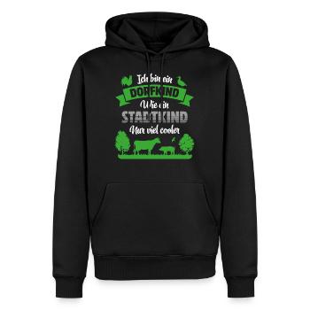 VILLAGE CHILD | LIKE STADTKIND ONLY MUCH COOLER - Men’s Premium Organic Hoodie - black - Front - Nico (187cm)