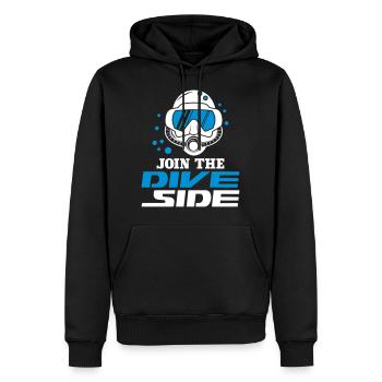 Dive Side - Männer Premium Bio Hoodie - Schwarz - Vorne - Nico (187cm)
