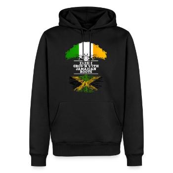 Iren mit jamaikanischen Wurzeln gewachsen - Männer Premium Bio Hoodie - Schwarz - Vorne - Nico (187cm)