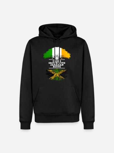 Irish Grown With Jamaican Roots - Men’s Premium Organic Hoodie - black
