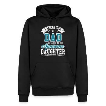 stolzer Vater eine großartigen Tochter - Männer Premium Bio Hoodie - Schwarz - Vorne - Nico (187cm)