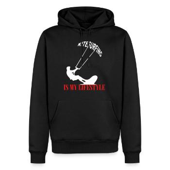 kite Surfen boarden geschenk - Männer Premium Bio Hoodie - Schwarz - Vorne - Nico (187cm)
