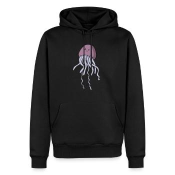 La méduse - Sweat à capuche Premium bio Homme - noir - Devant - Nico (187cm)