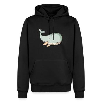 Wal - Männer Premium Bio Hoodie - Schwarz - Vorne - Nico (187cm)