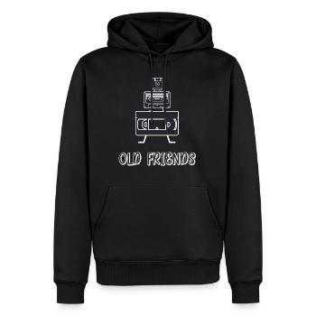 De vieux amis - Sweat à capuche Premium bio Homme - noir - Devant - Nico (187cm)