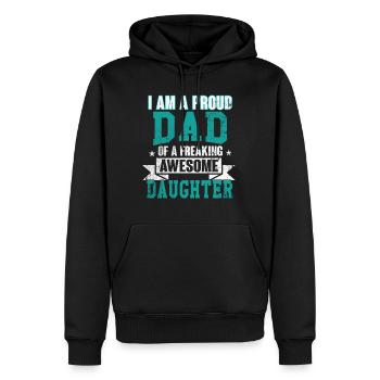 Vater und Tochter - Männer Premium Bio Hoodie - Schwarz - Vorne - Nico (187cm)