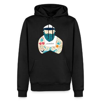 Meer, Salz und Liebe I Skandinavischer Seemann - Männer Premium Bio Hoodie - Schwarz - Vorne - Nico (187cm)