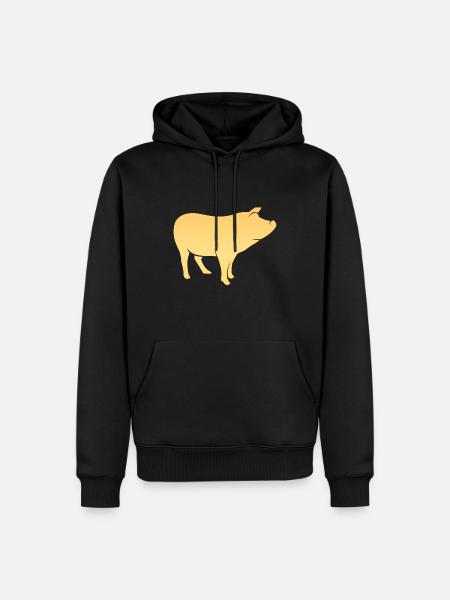 Schwein - Männer Premium Bio Hoodie - Schwarz