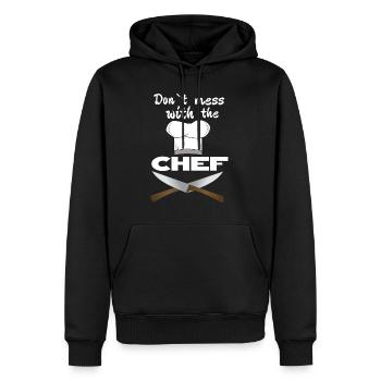 Don’t mess with the chef cuisinier cadeau - Sweat à capuche Premium bio Homme - noir - Devant - Nico (187cm)