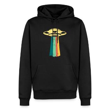 Ufo Alien Vintage Invasion Film Nerd Geek Geschenk - Männer Premium Bio Hoodie - Schwarz - Vorne - Nico (187cm)