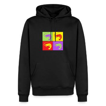 Poisson crevette crevette - Sweat à capuche Premium bio Homme - noir - Devant - Nico (187cm)