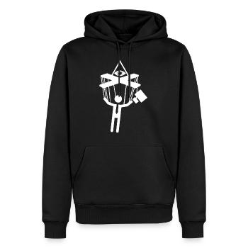 Geschenk Pyramide Sonne Auge Illuminati Ägypten - Männer Premium Bio Hoodie - Schwarz - Vorne - Nico (187cm)