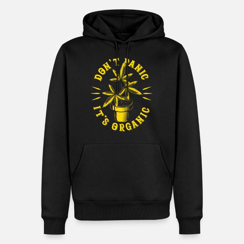 Bio-Cannabis - Männer Premium Bio Hoodie - Schwarz