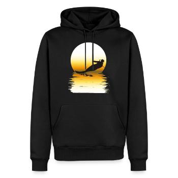 Waterskiing water sports T-shirt in the sunset - Men’s Premium Organic Hoodie - black - Front - Nico (187cm)