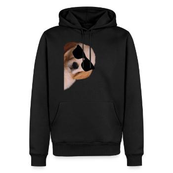 Labrador Welpe golden Retriever mit Sonnenbrille - Männer Premium Bio Hoodie - Schwarz - Vorne - Nico (187cm)