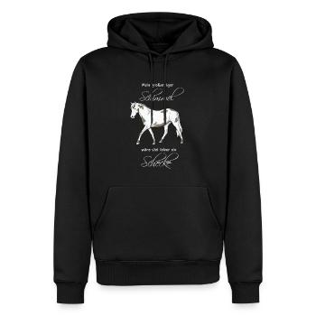 moule - Sweat à capuche Premium bio Homme - noir - Devant - Nico (187cm)