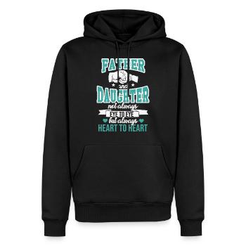 vater und tochter - Männer Premium Bio Hoodie - Schwarz - Vorne - Nico (187cm)