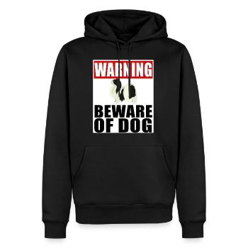 Attention, menton japonais, attention, chien - Sweat à capuche Premium bio Homme - noir - Devant - Nico (187cm)