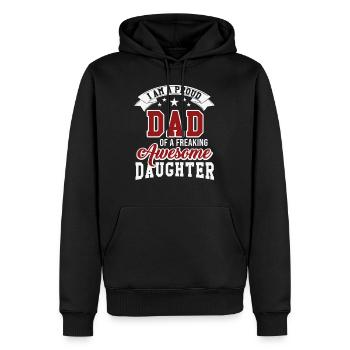 stolzer vater einer tochter - Männer Premium Bio Hoodie - Schwarz - Vorne - Nico (187cm)