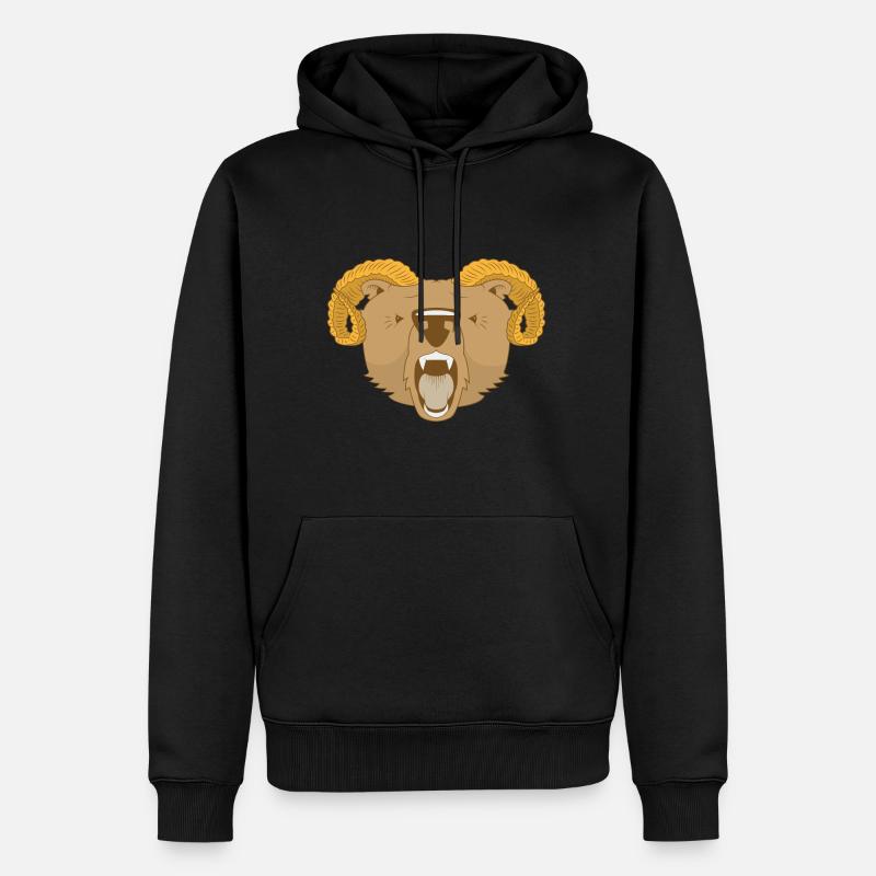 ram bear - Männer Premium Bio Hoodie - Schwarz